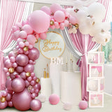 1 x Brand New Balloon Pink Balloon Garland Kit Balloon Garland Pink White Gold with Pink Balloons Metallic Mini Balloon Gold Latex Balloon For Wedding Bride Birthday Baby Shower Baptism Girl Party Decoration - RRP €12.66