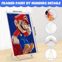 3 x Brand New NAIMOER Cartoon Painting By Numbers Adults, Framed Painting By Numbers with Wooden Bracket, Mario Painting By Numbers Children DIY Acrylic Oil Painting With All Tools Home Table Wall Decoration 30X40cm - RRP €61.2