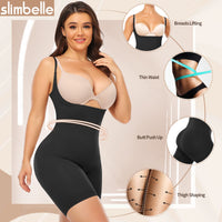 1 x Brand New SLIMEBELLE Shapewear Women Tummy Control Body Shaper Women Corset Body Strong Shaping Shapewear Shaping Bodysuit with Adjustable Straps - RRP €31.25