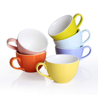 4 x Brand New Panbado, 6-piece set of porcelain cups, 370 ml cup set, coffee cup, milk tea cup for breakfast, drinking cup, colorful modern design for tableware table accessories - RRP €137.24