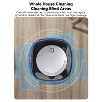 2 x RAW Customer Returns Floor cleaning robot, automatic mopping robot with water tank vacuum cleaner and mop cleaning robot for hard floors, pet hair and carpets silver  - RRP €90.74