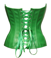 1 x RAW Customer Returns Bslingerie Faux Leather Leather Look Zip Bustier Corset Corsage S, Green  - RRP €28.99