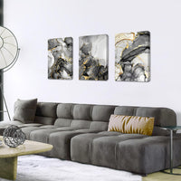 1 x RAW Customer Returns 3 Pcs Grey Gold Marble With Frame Canvas Pictures Poster Art Print Pictures Abstract Picture on Canvas Modern Wall Pictures Wall Poster Living Room Bedroom Wall Decoration 120x60cm 16 x24 x3pcs  - RRP €57.58