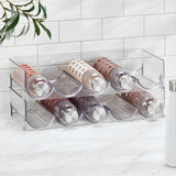 1 x RAW Customer Returns mDesign bottle holder for refrigerator - stackable wine rack for 5 bottles - drinks storage in refrigerator kitchen cupboard - transparent - RRP €26.86