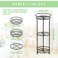 1 x RAW Customer Returns LyTaispuly 3 Tier Metal Plant Stand for Indoor, Tierd Corner Plant Stands Holder, Flower Shelf Display Rack for Living Room Outdoor Balcony Garden Patio, Black Vertical  - RRP €32.81