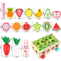 1 x Brand New KMTJT Montessori 2 Years Wooden Baby Toy from 1 year old Sorting Game Montessori Wooden Puzzle Carrot Harvest Easter Gift of Learning Toys for Toddlers Ages 2 to 3 - RRP €26.99