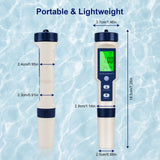 1 x RAW Customer Returns Flintronic 5-In-1 PH Meter, PH TDS EC Temperature Tester with Backlight, 0-14 pH Measuring Range 0.1 pH Accuracy, PH Value Meter Pool Drinking Water Swimming Pool Aquarium Pools, Blue - RRP €30.99