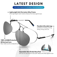 1 x RAW Customer Returns DADA-PRO Sunglasses Men s Pilot Glasses Women s Polarized Mirrored Retro Driving Driver Glasses UV400 Protection for Driving Travel Golf Party and Leisure Silver  - RRP €18.13