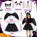 12 x Brand New FORMIZON 5 Piece Bat Costume Set, LED Bat Costume Girls, Bat Costume Children with Wings, Bat Wings Costume for Halloween, Carnival, Mardi Gras, Cosplay Party - RRP €205.68