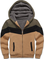 1 x RAW Customer Returns LLdress fleece jacket boys hoodie with zipper children s hoodie warm hooded jacket casual winter ourdoor sweat jacket with fleece lining hooded jackets for boys khaki-XL  - RRP €47.99