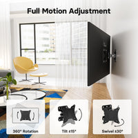 1 x RAW Customer Returns BONTEC Wall Mount for TVs from 13-30 Inch up to 25 kg, TV and Monitor Bracket with Swivel and Extendable Arm and Tilt, VESA 75x75 100x100mm - RRP €14.94