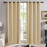 1 x RAW Customer Returns Deconovo Curtain 100 Opaque, Thermal Curtain with Eyelets, Window Curtain for Living Room, Double Layer and Heavy Curtains, 245 x 140 cm Height x Width , Khaki, Set of 2 - RRP €22.76