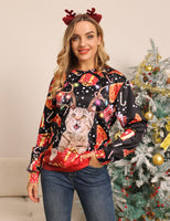 1 x RAW Customer Returns IDGREATIM Men Novelty 3D Cat Graphic Christmas Sweatshirts Pullover Knitted Sweater Long Sleeve Sweater Black S - RRP €30.13