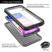 1 x RAW Customer Returns Cozycase for iPhone 11 waterproof case case - 360 degree underwater protective mobile phone case, 2 m shockproof, fully sealed cover, outdoor military protection rugged case with built-in screen protector - RRP €18.99