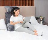 1 x RAW Customer Returns Reading pillow, extra large 78.7 cm, bed rest pillow with removable neck roll and arms for sitting in bed or on the couch, backrest for adults, reading pillow for reading, watching TV, dark gray - RRP €75.99