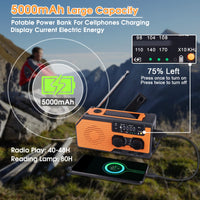 2 x RAW Customer Returns Crank radio world receiver battery operated emergency equipment, 5000 mAh portable solar crank radio emergency radio world receiver with mobile phone charging function AM FM with flashlight, reading lights, SOS alarm - RRP €70.56