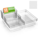 1 x RAW Customer Returns BLESION Drawer Organizer, 12 pieces drawer organization system organizer drawer organizer drawer with anti-slip pads dressing table organizer make up organizer drawer organizer kitchen - RRP €24.99