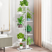 1 x RAW Customer Returns VASZOLA Metal Flower Shelf 7 Tiers 8 Pots, Multi-Tier Flower Stand, Flower Bench, Plant Stairs, Standing Shelf, Shelf for Indoor, Balcony, Decoration White  - RRP €54.99