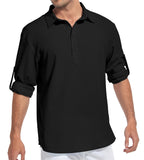 1 x Brand New SwissWell Men s Shirt Chic and Elegant Solid Color Casual Basic Shirt Henley Longsleeve Black XL - RRP €22.8