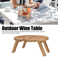 1 x RAW Customer Returns Outdoor Portable Folding Wine Table with Wine Glass Holder For Hiking Camping Outdoor Dinner,Garden Table Garden Table Picnic Table - RRP €28.48