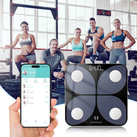 1 x RAW Customer Returns Body fat scale, digital personal scale test winner with app smart scale, Bluetooth body analysis scale with for body fat, BMI, muscle mass, protein, BMR, 10.23inch 10.23inch - RRP €23.99