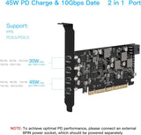 1 x RAW Customer Returns PCIe USB 3.2 Gen 2 Card Power Delivery , 4 Type-C Ports 2 45W 2 30W 10 Gbps PCI Express USB Card with Fast Charging for PC Desktop Support Windows 10 8 7 XP and Above - RRP €56.99