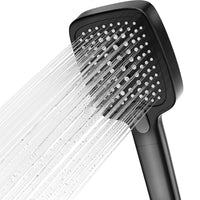 10 x RAW Customer Returns VEHHE shower head with 3 jet types, one-hand adjustment hand shower with anti-limescale nozzle, water-saving shower head black - RRP €151.7