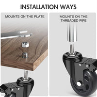 1 x RAW Customer Returns IQWTU swivel castors 125MM with brake, 4 pieces of furniture castors with M10 X 25mm 3 8 x 1 screw, heavy-duty castors including mounting accessories, transport  up to 700KG, castors for indoor and outdoor use - RRP €42.29