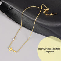 1 x RAW Customer Returns treats yourself Elegant jewelry sets for women Waterproof jewelry gold Cross necklace women and cross bracelet gold waterproof Stainless steel jewelry women Christian gifts for women - RRP €40.28