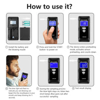 1 x RAW Customer Returns LAMJAD Breathalyzer Breathalyzer with 10 Mouthpieces and Digital LCD Screen Semiconductor Sensors, Police Accurate Breathalyzer for Personal and Professional Use - RRP €30.24