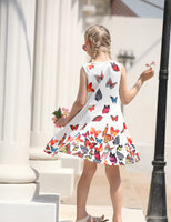 1 x RAW Customer Returns AIDEAONE Girls Dresses Butterfly Sleeveless Summer Dress Cute A-line Dress 6-7 Years M  - RRP €19.15