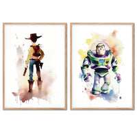 15 x Brand New mnam Children s plates - Set of 2 Modern decorative wall prints watercolor - Gift - Pictures WITHOUT frame for framing - Poster for decorating children s room. Story DIN A3 - RRP €235.2