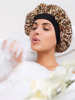 50 x Brand New Blulu 2 Pieces Satin Cap Sleeping Hat Sleeping Headwear for Women Girls Black, Leopard Print  - RRP €1200.0