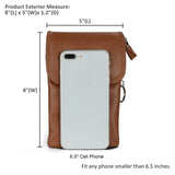 1 x RAW Customer Returns befen mobile phone case for hanging women, genuine leather mobile phone case with wallet for hanging, small shoulder bag for women with long strap and key ring for phone under 6.7 inches, brown - RRP €34.99