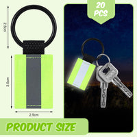 1 x Brand New Otuuz 20 Pack Reflective Backpack Tags Double Sided High Visibility Backpack Reflective Keychain Pendant Night Safety Reflector with Chain for Kids Bike, Fluorescent Green - RRP €27.6