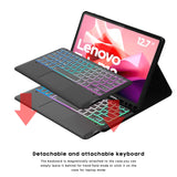 1 x RAW Customer Returns for Lenovo Tab P12 12.7 inch case with removable keyboard DIY 3-zone 7-color lighting keyboard with trackpad - QWERTZ keyboard case with pen holder for Lenovo Tab P12 12.7 2023, black - RRP €54.99