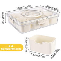 1 x RAW Customer Returns Draupnir snack bowl with lid, snack plate with 8 compartments, square snack storage box large with handle, crisper box for spices, snacks, sweets, fruits, nuts, appetizer tray - RRP €15.88