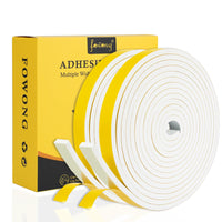 1 x RAW Customer Returns fowong Self-adhesive sealing tape for doors, windows, removable adhesive, 12 mm W x 6 mm D 8 m, door seal, self-adhesive, window seal, rubber sealing tape, weatherproof, collision prevention, white - RRP €10.76