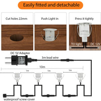 1 x RAW Customer Returns Auting terrace recessed spotlights, set of 10 LED floor recessed spotlights warm white IP67 waterproof terrace recessed spotlights for outside inside kitchen, garden wooden bridge pool wooden deck, stairs - RRP €38.99