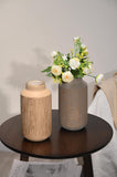 1 x RAW Customer Returns TERESA S COLLECTIONS Stoneware Vases Light Grey and Light Gold Flower Vase Modern Table Vase for Home Decor Living Room Decoration Set of 2 Mother s Day Gifts for Mom 20 cm - RRP €34.99