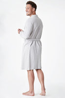 1 x RAW Customer Returns CityComfort Men s Bathrobe, 100 Cotton Bathrobe, Men s Shower Bathrobe M - 3XL Grey, L  - RRP €23.18