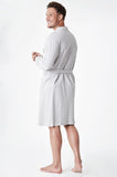 1 x RAW Customer Returns CityComfort Men s Bathrobe, 100 Cotton Bathrobe, Men s Shower Bathrobe M - 3XL Grey, L  - RRP €23.18