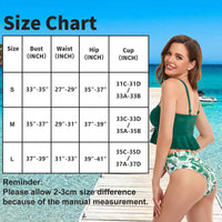 1 x Brand New Silkglory Women s Bikini 2023, Women s Swimsuits 2 Pieces Green Tankinis for Women, Sexy Women s Swimsuit Push Up Bandeau Bikini Beach Fashion Briefs Bikinis - XL - RRP €30.54