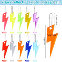 1 x Brand New KALIONE 20 pieces reflector pendants, safety reflector pendants, lightning-shaped reflector pendants, school bag pendants for school bags, clothes, keys, school bags, bicycles - RRP €36.0