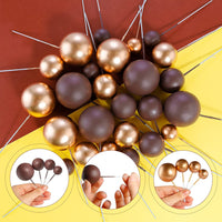 16 x Brand New Unfuntly 60pcs DIY Cake Topper Mini Balloon Cupcake Topper for Anniversary Birthday Party Cake Decoration Brown Gold  - RRP €241.92