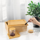 1 x RAW Customer Returns Viking Factory Large Bamboo Box Tray Set Decorative Box Home Storage Reversible Tray and All Accessories 24 x 20 x 11 cm  - RRP €46.99