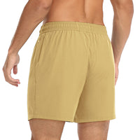 1 x Brand New Yaavii Men s Quick Dry 2 in 1 Swim Shorts - Compression Lining - Zipped Pocket and Interior Khaki L  - RRP €22.8