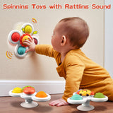 1 x RAW Customer Returns ECHOCUBE Suction Cup Spinner Toy, 3 Pieces Educational Sensory Spinner Toy as Birthday Gift, Baby Suction Cup Spinner Bath Toy for Toddlers Boys and Girls - RRP €14.11