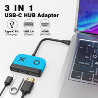 1 x RAW Customer Returns Tendak USB C to HDMI Adapter for Switch 3 in 1 USB-C Hub with USB 3.0 PD Charging 4K HDMI Converter for Nintendo Switch Switch OLED, MacBook Pro, Samsung S22 Huawei Mate 30 Blue  - RRP €19.67