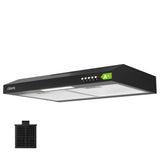 1 x RAW Customer Returns CIARRA CBCB6903D A cooker hood under cabinet 60cm recirculation hood recirculation exhaust air 3 power levels integrated under cabinet under cabinet hood with CBCF009 carbon filter black - RRP €99.99